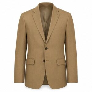 HM Premium Selection Linen Slim Fit Blazer Khaki 2-Button Jacket Mens 52R NEW